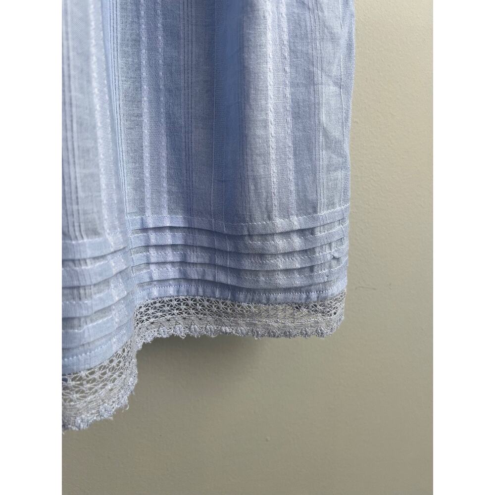 J.Crew 6 Blue Striped Puff Sleeve Midi Dress NWT $188 Cottagecore Lace Trim - Picture 7 of 10